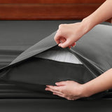 CozyLux Extra Deep Pocket King Size Sheets Set - 6 Piece King Sheets - Luxury Sheet King Size Fits Up to 21 inches Mattresses, Breathable King Sheet Set & Pillowcases - Easy & Secure Fit, Dark Grey CozyLux