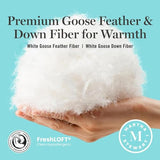 Martha Stewart White Goose King Size Feathers Down Fiber Comforter, 100% Cotton Duvet Insert King, Hotel Luxury Hypoallergenic Comforter 68oz All Season Medium Warmth 106 x 90 Inch Martha Stewart