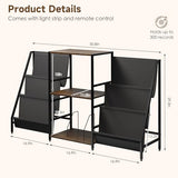 ZIFTY Record Player Stand Vinyl Storage with 6-Tier Display Holder LED Light Turntable Stand for 300 Albums Media Shelf Cabinet Stereo Cabinet Console for Vinyl Enthusiast Livingroom, Bedroom ZIFTY