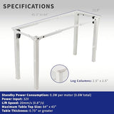 VIVO Electric 4-Leg Dual Motor Standing Desk Frame for Table Tops up to 84 x 43 inches and 220 lbs, Memory Controller Height Adjustment, Frame Only, White, DESK-E4W VIVO