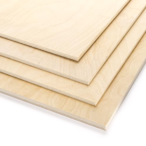 Yarlung 10 Pack Baltic Birch Plywood, 11.8 x 11.8 x 1/5 Inch Baltic Birch Wood Sheets, Unfinished Wood Board for Crafts, Lasers, Models, Painting, Wood Engraving yarlung
