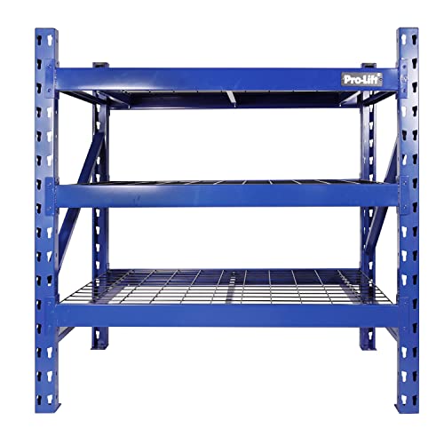 Pro-LifT Garage Storage Shelves - Heavy Duty 3-Tier Adjustable Metal Wire Shelving Units with 3000 lbs Total Capacity for Garage Basement Racking Organization - 48" H X 48" W X 24" D - WoodArtSupply