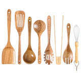 MAXCOOK Wooden Spoons for Cooking,8 Pcs Teak Wooden Kitchen Utensils Set,Natural Acacia Wood Non-stick Spatula Cooking Spoons,Lightweight, Convenient, Easy to Wash Wooden Cooking Utensils MAXCOOK