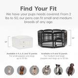 IRIS USA 24" 6-Panel Pet Playpen with Door, Dog Playpen For Puppy Small Dogs Keep Pets Secure Easy Assemble Easy Storing Customizable Non-Skid Rubber Feet, White IRIS
