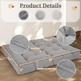 KOZIDO 8” Full Size Futon Mattress Sofa Bed, Extra Thick Foldable Floor Mattress, Shredded Foam Filling for Adults/Teens/Pets with No Assembly Needed, Frame Not Included - Grey KOZIDO