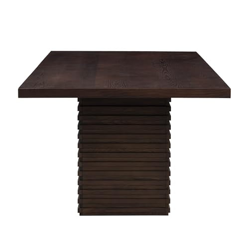 Rectangular Dining Table for 6-8 People, 84 in Long Kitchen Table with Sturdy Wooden Base & Espresso Finish Merax