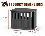KFY 30 INCH Small Dog Crate Furniture Lockable Dog Kennel Indoor Dog Cage Plastic Pet Cage End Table for Small/Medium Dogs, Black KFY