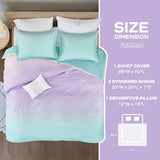 Intelligent Design Queen Duvet Cover Set Full Bed Reversible Colorful Metallic Glitter Ombre Printed Modern, All Season Bedding, Sham & Toss Pillow, Glimmer Pink Purple Rainbow Full/Queen, 4 Piece Intelligent Design