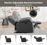 CANMOV Power Recliner Chair for Adults, Oversized Electric Recliner with Soft Cushion and Back, Upholstered Soft Fabric Reclining Chair for Living Room, Bedroom, Grey