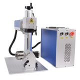 Ovsuqu Fiber Laser Engraver JPT LP 30W Fiber Marking Machine with 80mm Rotary Axis Metal Laser Engraving Machine 200x200mm+300x300mm for Metal Ovsuqu