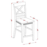 East West Furniture QUS-BLK-W Counter Bar Stool-Pub Height Wooden Chairs, Set of 2, Black & Cherry East West Furniture