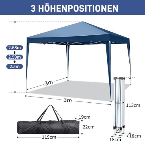 Outvita 10x10ft Ez Pop Up Canopy, Portable Instant Canopy Tent with 4 SideWalls for Outdoor Events, Party, Wedding, Birthday,Graduation Outvita