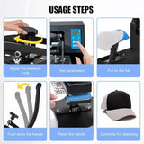 VHLVHL Hat Press Machine - Heat Press Machine for Caps, Dual Platens with Cap Stretcher, Precise Digital Temperature & Timer Control for Heat Transfer Vinyl and Sublimation VHLVHL