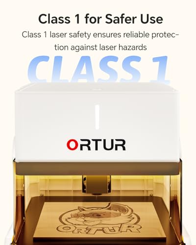Ortur R1 5000mW Portable Laser Engraver and Cutter, Class 1 Foldable Laser Engraver, Exquisite Gift Box Packaging, APP Control Laser Engraver for Wood, Leather, Glass, Cloth (White) Ortur