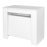 CWKISS Extendable Console Table with Extension Leaves Holder, Mid Century Modern Expandable Dining Table 20" to 118" Transformer Table for Living Room, Farmhouse & Space-Saving Furniture (White) CWKISS