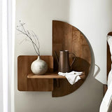 Behomes Soluna Solid Wood Floating Nightstand, Wall Mounted Nightstand, Floating Bedside Table for Bedroom and Living Room, Modern Rustic Wood Night Stand, Small Floating Shelf Accent, Walnut Behomes Furniture