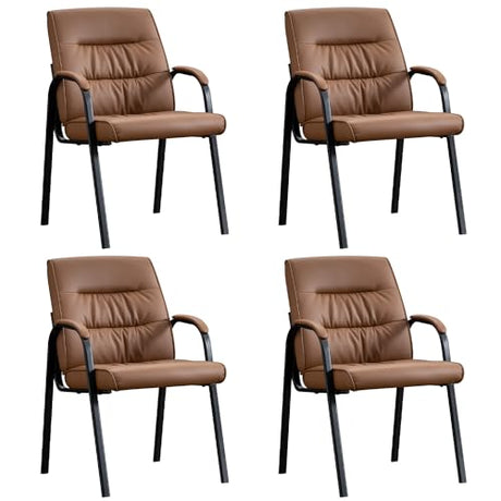 BoisKom Office Guest Reception Chair Set of 4, Conference Room Chairs Waiting Room Chairs 4 Pack, Modern Leather Office Desk Chair No Wheels. BoisKom