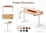 BANTI 48x24 Inch Electric Standing Desk with Dual Drawers, Height Adjustable Stand Up Table, Sit Stand Home Office Desk with Storage Shelf, White Frame/Light Rustic Brown Top BANTI