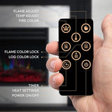Cambridge Sofia 53-in. Freestanding Fireplace Mantel in Black with White Marble Inlay and Log Display, Electric Heater Insert with Color Changing Flames for Living Room, Bedroom CAMBRIDGE
