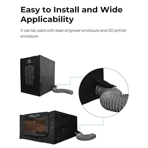 Smoke Exhaust Kit with Fan 4000RPM and Pipe, DIY for Skouphy Laser Engraver Enclosure, A1/A1 mini Enclosure, and Most Enclosure Cover Needed Filter Assembly Cregrant3D