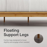 Nectar Bamboo Platform Bed Frame - Twin XL - Natural - Floating Center Support Legs - 12” Height - Tool Free Set Up - Contemporary and Durable - Sturdy Wooden Support Slats - Holds Up to 500 Pounds Nectar