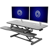 VIVO 42 inch Desk Converter, K Series, Height Adjustable Sit to Stand Riser, Dual Monitor and Laptop Workstation with Wide Keyboard Tray, Black, DESK-V042KB VIVO