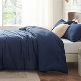 Bedsure Twin/Twin XL Comforter Set - Navy Soft Bedding for All Seasons, Cationic Dyed Bed Set, 2 Pieces, 1 Twin Size Comforter (68"x88") and 1 Pillow Sham (20"x26"+2") Bedsure