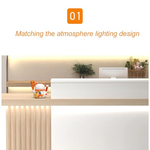 Modern L-Shaped Reception Desk, Front Office Reception Counter for Lobby, Office, SOHO, Retail Stores – Modern Peception Desk,Durable & Easy to Install Generic