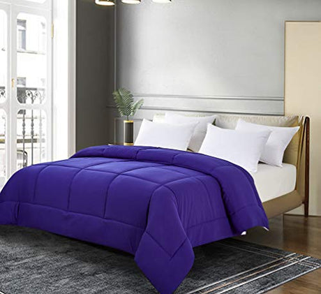 Blue Ridge Home Fashions Comforter Breathable Microfiber Duvet Insert, Summer Cooling Winter Warm Reversible Down Alternative Quilt Comforter for All Season, Full/Queen, Purple/Violet Blue Ridge Home Fashions