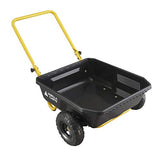 Gorilla Carts GCR-4 Poly Dump Cart, 2-Wheel Garden Wagon with Foldable Handle, 4 cu ft, 300 lb. Capacity, Black/Yellow Gorilla Carts