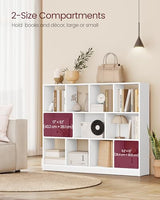 VASAGLE Custos Collection - Bookshelf, 3-Tier Bookcase, Book Shelf, Open Storage Shelf, 9.4 x 49.6 x 39.4 Inches, for Living Room, Home Office, Dining Room, Cloud White ULBC454W01 VASAGLE