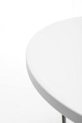 BTEXPERT 32" Round 43" Bar Height White Granite Plastic Folding Table Portable Commercial Table Banquet Card Coffee Dining Table for Wedding Party Event Home Kitchen Outdoor Set of 2 BTEXPERT