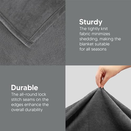 Utopia Bedding Fleece Blanket Twin Size Grey (60x80 Inches) Ultra Soft Warm Lightweight Microfiber Breathable Anti-Static Cozy Winter Bed Blanket, All-Season Home Decor Gift for Men & Women Utopia Bedding