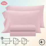Heritage Kids 4-Piece Full Sheet Set,Pink,Includes Top Sheet, Fitted Sheet & 2 Pillowcases,Ultra-Soft Microfiber Kids Bed Sheet Set Heritage Kids