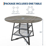 LuyFuitre Dinning Room Tables for 4, Round Dining Table Set with Storage, 47 Inch Circle Kitchen Table High Top LuyFuitre
