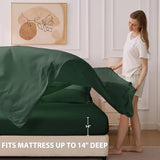 Velorose Queen Comforter Set Emerald Green - Bed in a Bag Queen Size 7 Pieces, Soft Bedding Set for All Seasons, Christmas Premium Queen Comforter Set with Comforter, Sheets, Pillowcases & Shams Velorose