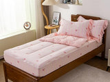 Aimuan Zipper Bedding Pink Bow Printed on Rainbow Comforter Set Set Bowknot Twin Princess Kids Zippered Bedding Set Ultra Soft (Pink-Colorful, Twin) Aimuan