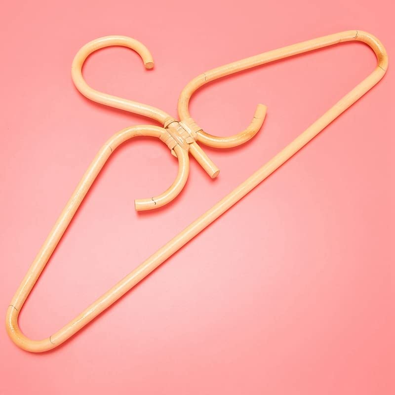 Luejnbogty 2Pcs Rattan Clothes Hanger Natural Rattan Hand-Woven 3 Hook Hanger for Home Wardrobe Clothing Store Decor 40x20cm Luejnbogty