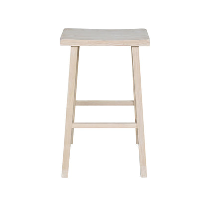 International Concepts 29-Inch Saddle Seat Stool, Unfinished - WoodArtSupply