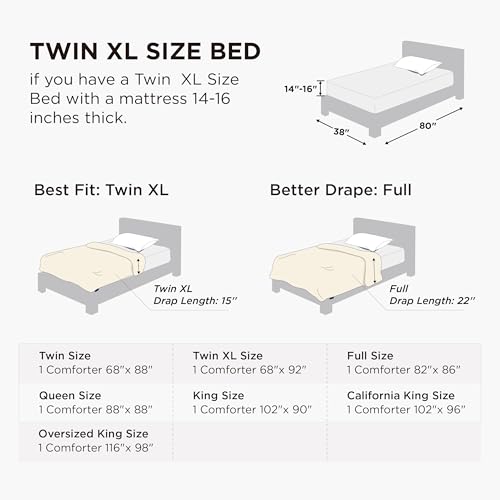 Bedsure Duvet Insert Twin XL Size - Lightweight Comforter, Quilted Cooling Duvet Insert, Down Alternative Summer Comforter with 8 Tabs, College Dorm Essentials, Machine Washable, White, 68x92 inches Bedsure