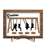 Personalized Swing Set Sign Wooden Sign with Kids Name,Mothers Day Gifts for Mom from Grandma Son Daughter,Custom Swinging Wooden Plaque Oniginal