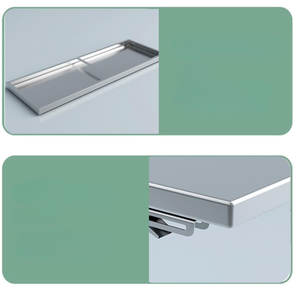 Lumclaw 23.6 * 16in Medium Stainless Steel Folding Wall Shelf | Food Truck | Kitchen, Restaurant, Garage, Laundry, Utility Room Folding Concession Shelf Lumclaw