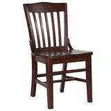Flash Furniture Hercules Series School House Back Mahogany Wood Dining Chair, Traditional Elegant Wood Restaurant Chair with 800 lb. Weight Capacity, Walnut Flash Furniture