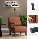 S AFSTAR 4 in 1 Convertible Sofa Chair Bed, Tri-fold Leisure Recliner Sleeper with 6-Position Adjustable Backrest, Pillow & Metal Frame, Folding Chaise Lounge Couch for Apartment, Bedroom (Coffee) S AFSTAR