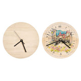 FOKOCALI 20 Pack Wooden Wall Clock 7.9 inch Sublimation Round Wall Clock Blanks Wood Clocks for Living Room DIY Sublimation Heat Press Printing FOKOCALI