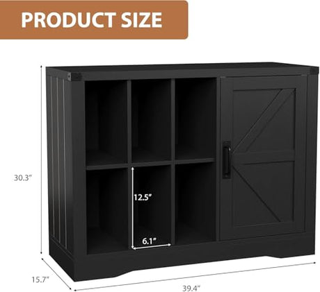 Takywep Record Player Stand with Door, Farmhouse Turntable Cabinet with Storage, Vinyl Record Storage Cabinet with Shelves for Up to 750 Albums, Multi-Purpose Wooden Media Console Table Takywep