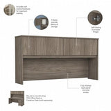 Bush Business Furniture Studio C 72W x 36D U Shaped Desk with Hutch and Mobile File Cabinet in Modern Hickory, U Workstation Set for Home or Professional Office Bush Furniture