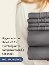 Extra Deep Queen Fitted Sheet - Hotel Luxury Single Fitted Sheet Only - Easily Fits 18 inch to 24 inch Mattress - Ultra Soft, Wrinkle & Fade Free w/Extra Deep Pockets - Breathable & Comfy - Dark Grey CGK Unlimited