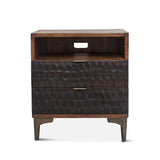 World Interiors Vallarta 24" Mango Wood Two Tone Night Stand in Brown World Interiors