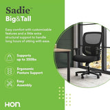 HON Sadie Big and Tall Office Chair, Ergonomic Desk Chair with Mesh Back, Lumbar Support, 350 lb Max, Black HON